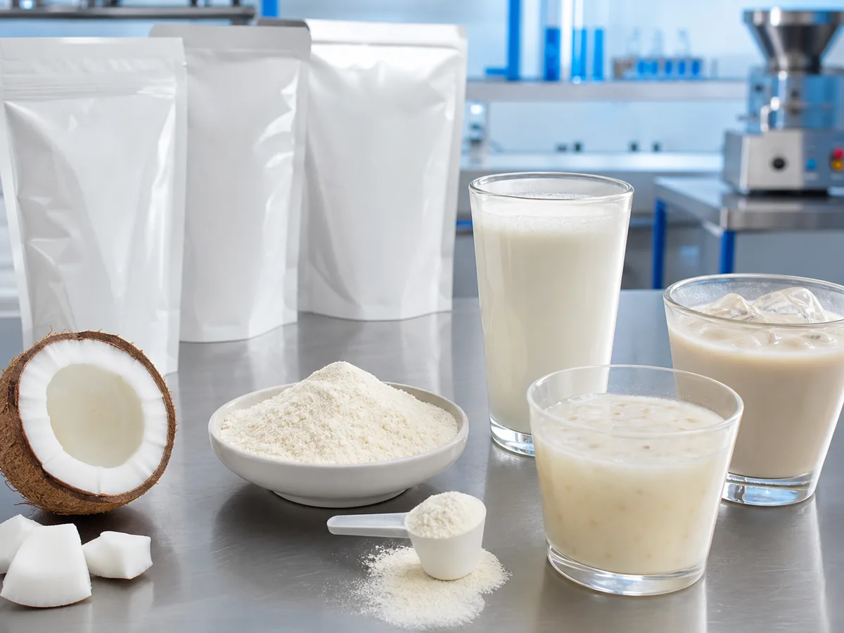 Coconut milk powder application for beverages and instant mixes